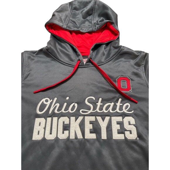 SCARLET & GRAY NCAA OHIO STATE EMBROIDERED HOODED SWEATSHIRT MENS Med new w/tag - Picture 2 of 6